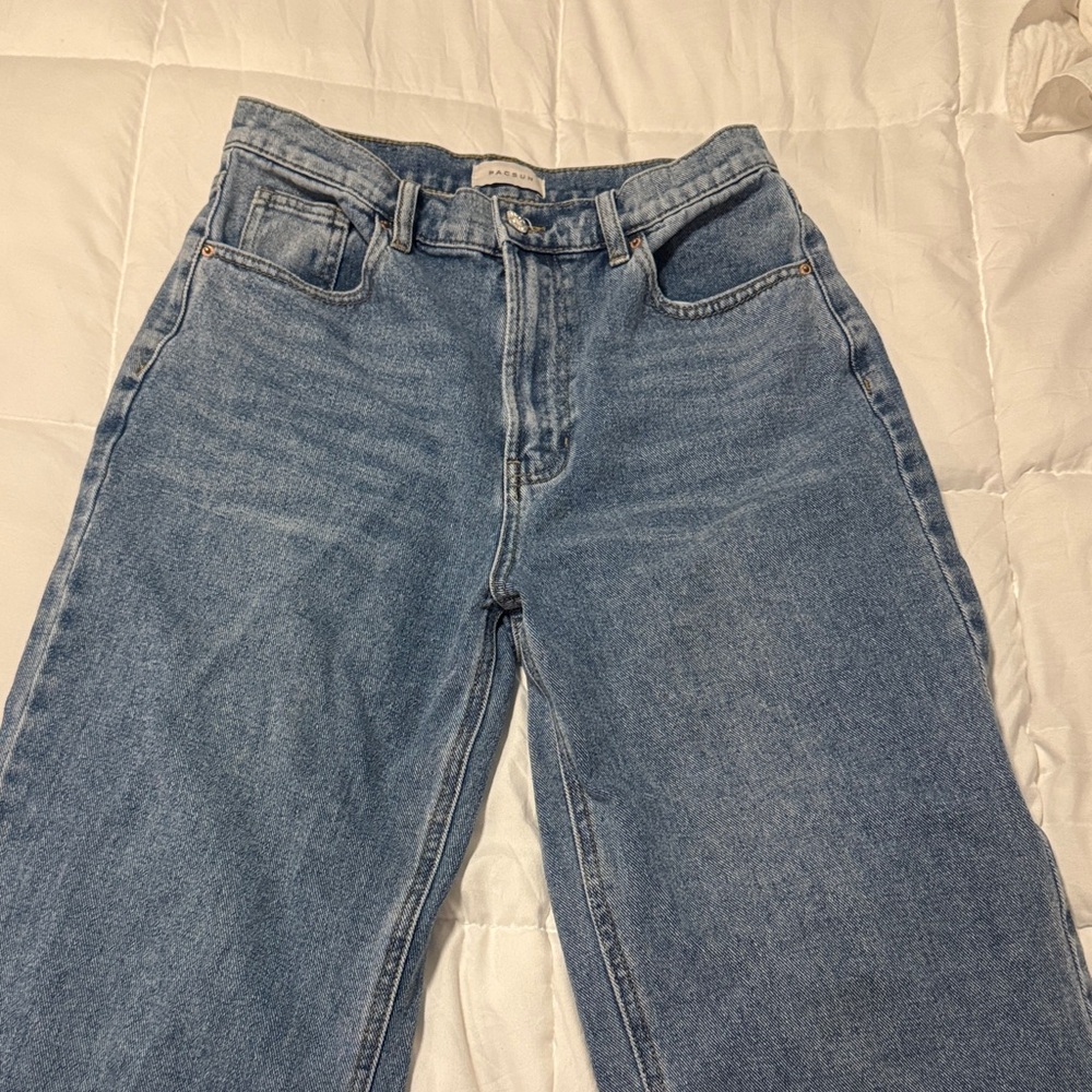 PacSun Denim Blue Crop Wide Leg Women's Jeans